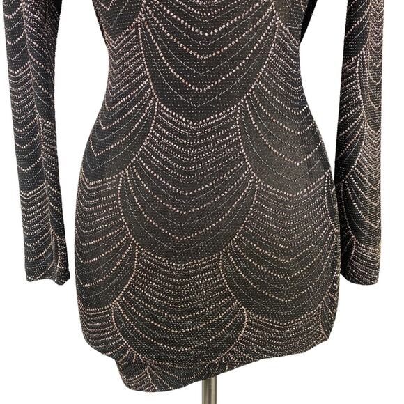 NWOT Windsor Sparkling Rhinestone Beaded Mini Holiday Dress Long Sleeve Sz XS - Picture 5 of 7